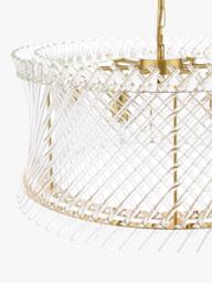 Där Loire 6 Light Pendant Ceiling Light, Brass/Clear - thumbnail 4