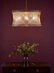 Där Loire 6 Light Pendant Ceiling Light, Brass/Clear - thumbnail 2