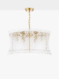 Där Loire 6 Light Pendant Ceiling Light, Brass/Clear - thumbnail 3