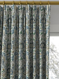 Morris & Co. Little Chintz Made to Measure Curtains or Roman Blind, Blue/Fennel - thumbnail 2
