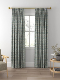 Morris & Co. Little Chintz Made to Measure Curtains or Roman Blind, Blue/Fennel - thumbnail 5