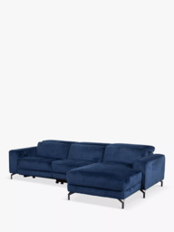 John Lewis Gradient RHF Chaise Power Recliner Sofa, Navy Chenille - thumbnail 3