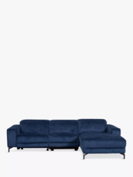 John Lewis Gradient RHF Chaise Power Recliner Sofa, Navy Chenille - thumbnail 1