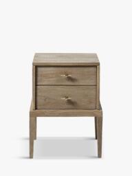 Swoon Verne 2 Drawer Bedside Table, Grey