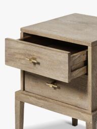 Swoon Verne 2 Drawer Bedside Table, Grey - thumbnail 3