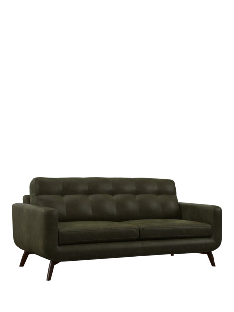 John Lewis Barbican Large 3 Seater Leather Sofa, Dark Leg - image 1