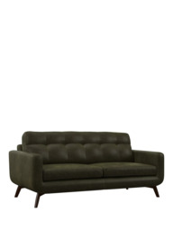John Lewis Barbican Large 3 Seater Leather Sofa, Dark Leg - thumbnail 1