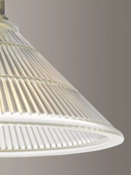 Där Boyd Semi Flush Prismatic Glass Ceiling Light, Clear/Brass - thumbnail 3