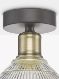 Där Boyd Semi Flush Prismatic Glass Ceiling Light, Clear/Brass - thumbnail 5