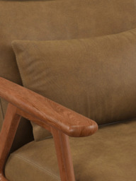 John Lewis Hendricks High Back Accent Chair, Leather, Dark leg - thumbnail 6