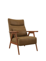 John Lewis Hendricks High Back Accent Chair, Leather, Dark leg