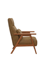 John Lewis Hendricks High Back Accent Chair, Leather, Dark leg - thumbnail 3