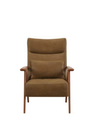 John Lewis Hendricks High Back Accent Chair, Leather, Dark leg - thumbnail 5