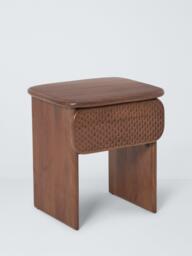 John Lewis Pebble 1 Drawer Bedside Table, Dark Wood - thumbnail 1