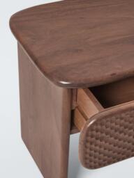 John Lewis Pebble 1 Drawer Bedside Table, Dark Wood - thumbnail 4