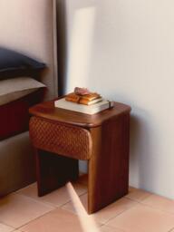 John Lewis Pebble 1 Drawer Bedside Table, Dark Wood - thumbnail 2