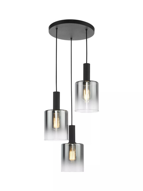 Där Savannah 3 Pendant Cluster Ceiling Light, Black/Smoked - image 1