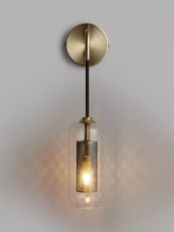 John Lewis Tulip Wall Light, Antique Brass - thumbnail 1
