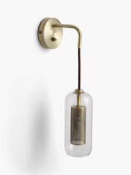 John Lewis Tulip Wall Light, Antique Brass - thumbnail 3