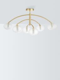 John Lewis Bowe 6 Arm Semi Flush Ceiling Light, Brushed Brass - thumbnail 3