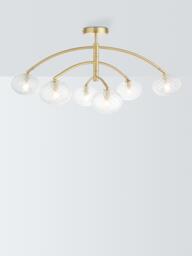 John Lewis Bowe 6 Arm Semi Flush Ceiling Light, Brushed Brass