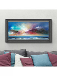 John Lewis Anna Schofield 'Blue Delight' Framed Print, 58 x 113cm, Blue/Multi - thumbnail 2