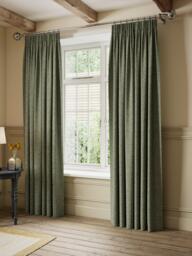 John Lewis Rustic Twill Pair Blackout Lined Pencil Pleat Curtains - thumbnail 4