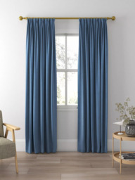 John Lewis Knitted Velvet Made to Measure Curtains or Roman Blind, Indigo - thumbnail 5