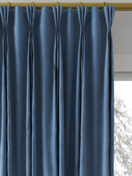 John Lewis Knitted Velvet Made to Measure Curtains or Roman Blind, Indigo - thumbnail 6