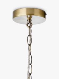 John Lewis Bishop Rock 5 Arm Textured Glass Globe Pendant Ceiling Light, Antique Brass - thumbnail 5