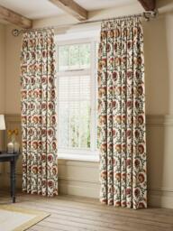 John Lewis Suzani Floral Embroidery Pencil Pleat Pair Blackout Lined Curtains, Multi - thumbnail 4