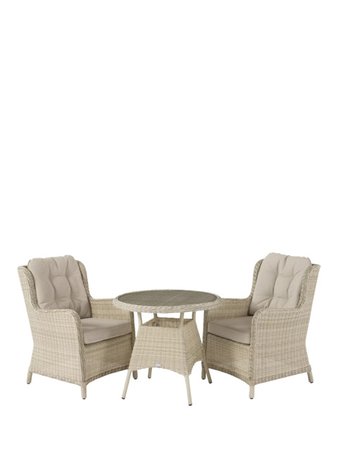 Bramblecrest Chedworth 2-Seater Garden Bistro Table & Chairs Set, Sandstone - image 1