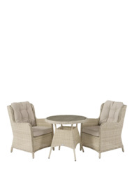 Bramblecrest Chedworth 2-Seater Garden Bistro Table & Chairs Set, Sandstone