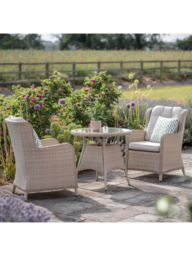 Bramblecrest Chedworth 2-Seater Garden Bistro Table & Chairs Set, Sandstone - thumbnail 2