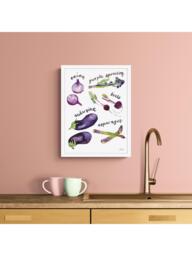 John Lewis Rosie Webb 'Harvest Hues Purple' Framed Print, 42 x 32cm, Purple/Green - thumbnail 2
