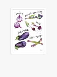 John Lewis Rosie Webb 'Harvest Hues Purple' Framed Print, 42 x 32cm, Purple/Green
