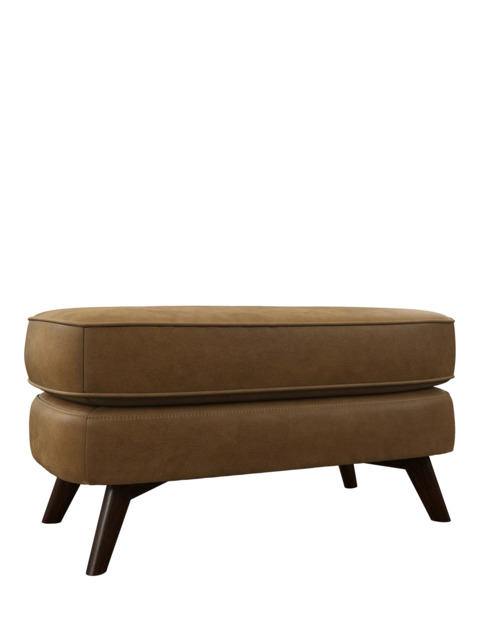John Lewis Barbican Leather Footstool, Dark Leg - image 1