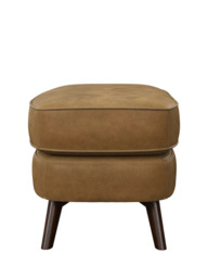 John Lewis Barbican Leather Footstool, Dark Leg - thumbnail 3