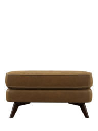 John Lewis Barbican Leather Footstool, Dark Leg - thumbnail 5