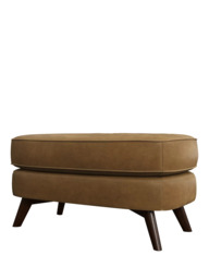 John Lewis Barbican Leather Footstool, Dark Leg - thumbnail 4