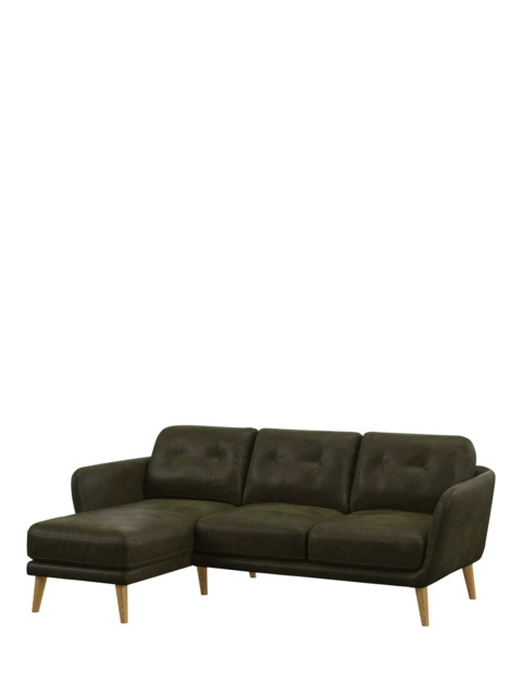 John Lewis Arlo LHF Chaise Leather Sofa, Light Leg - image 1