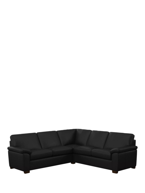 John Lewis Camden 5+ Seater Corner Leather Sofa, Dark Leg - image 1
