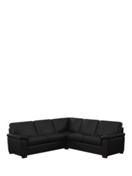 John Lewis Camden 5+ Seater Corner Leather Sofa, Dark Leg