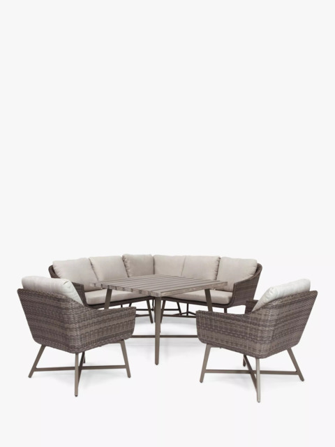 KETTLER LaMode 7-Seater Modular Corner Garden Dining Set, Brown - image 1