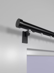 John Lewis Made to Order Select Gliding Curtain Pole with Stud Finial, Wall Fix, Dia.30mm - thumbnail 2