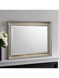 Yearn Ribbed Frame Rectangular Wall Mirror, 69 x 94cm, Silver