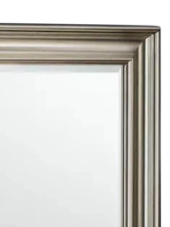 Yearn Ribbed Frame Rectangular Wall Mirror, 69 x 94cm, Silver - thumbnail 2