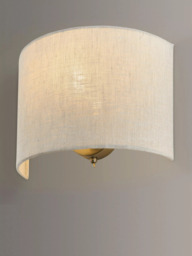 John Lewis Samantha Uplighter Linen Wall Light, Matt Nickle Silver