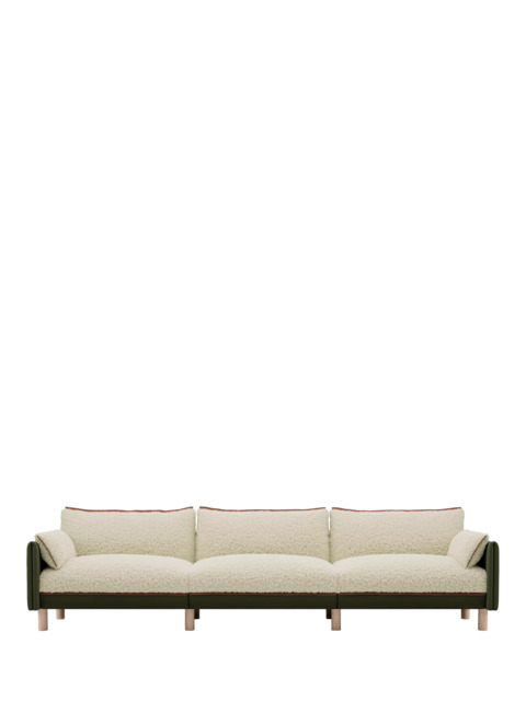 Cozmo Cozy 5 Seater Sofa, Dark Green Velvet Cream - image 1