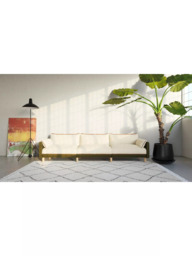 Cozmo Cozy 5 Seater Sofa, Dark Green Velvet Cream - thumbnail 2